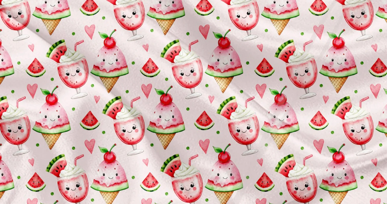 Couverture mousseline de bambou - Kawaii melon